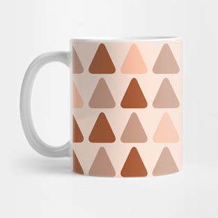 Soft Triangles Minimalist Geometric Pattern in Clay and Salmon Mug